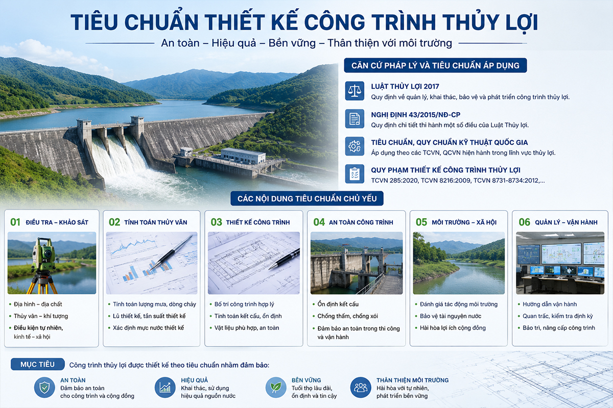 Các tiêu chuẩn thiết kế công trình thủy mới nhất cần biết