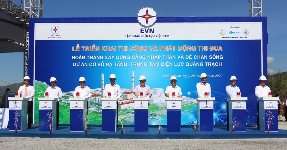 Khởi công Cảng nhập than và đê chắn sóng tại Trung tâm Điện lực Quảng Trạch